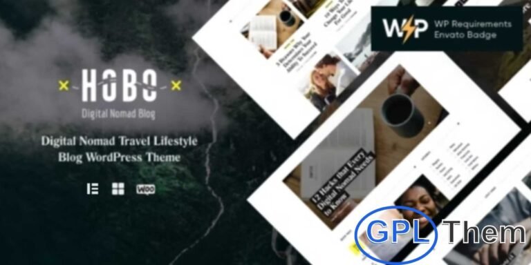 Hobo – Travel & Lifestyle Blog WordPress Theme Hobo is a stylish and responsive WordPress theme designed for travel bloggers, digital nomads, writers, and lifestyle enthusiasts. With its modern design, it’s perfect for sharing travel stories, lifestyle articles, destination guides, and personal experiences.