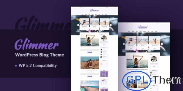 Glimmer – Modern WordPress Blogging Theme Glimmer is a stylish and responsive WordPress blogging theme designed to help you create an engaging and visually appealing blog. Perfect for travel, lifestyle, tutorials, or personal blogs, Glimmer offers a clean layout, customizable features, and seamless user experience.