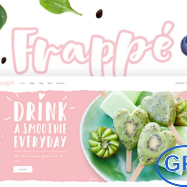 Frappé – Smoothie, Juice Bar & Organic Food WordPress Theme Frappé is a fresh and modern WordPress theme designed for cafés, juice bars, smoothie shops, and organic food businesses. Perfect for nutrition brands, superfood stores, and healthy lifestyle enthusiasts, it offers stylish layouts to showcase drinks, menus, and organic products with ease.
