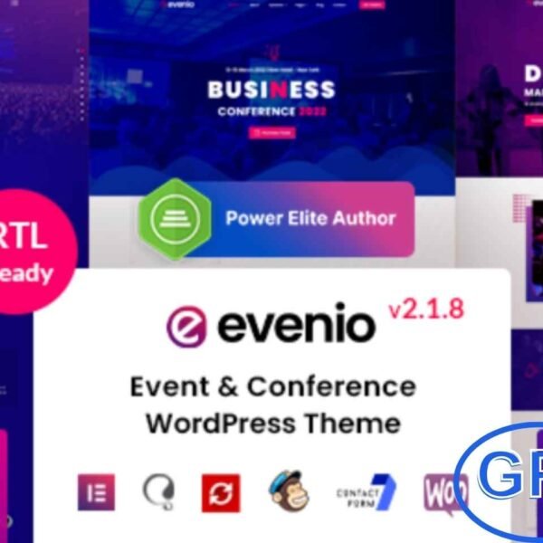 Eveni – Event & Conference WordPress Theme Eveni is a modern and professional Event & Conference WordPress theme designed for conferences, seminars, meetups, exhibitions, congresses, and business events. It includes multiple homepage layouts, creative inner pages, and powerful features to showcase event schedules, speaker profiles, ticket pricing, and key event details.