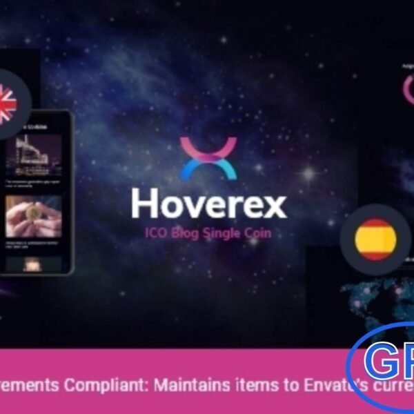 Hoverex – Cryptocurrency, NFT & ICO WordPress Theme + Spanish Hoverex is a powerful and modern WordPress theme crafted for cryptocurrency, ICO, NFT, and blockchain-related websites. Fully equipped with advanced features, it allows you to build professional crypto platforms with ease.