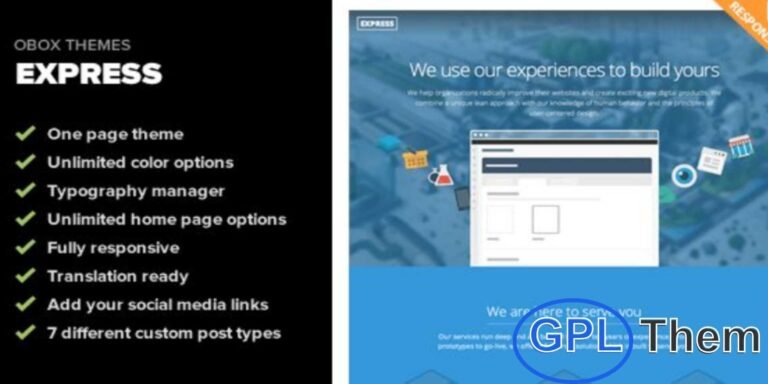 Express – One-Page WordPress Theme for Freelancers & Small Businesses Express by Obox Themes is a sleek, mobile-friendly one-page WordPress theme designed for freelancers, app developers, small business owners, and creative studios. With its clean and versatile design, it’s perfect for those who want a professional online presence without building a full-scale website.
