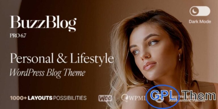 Buzz – Personal & Lifestyle WordPress Blog Theme with Dark Mode Buzz is a clean and modern WordPress blog theme designed for personal, lifestyle, and creative bloggers. Featuring a sleek dark mode option, this theme enhances readability and delivers a stylish browsing experience for your audience. With customizable layouts, user-friendly features, and a fully responsive design, Buzz makes it easy to share stories, lifestyle tips, or personal experiences in a captivating way.