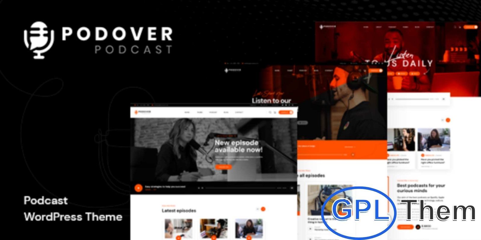 Podover – Podcast WordPress Theme Podover – Podcast WordPress Theme Podover is a modern and professional WordPress theme crafted for podcasters and audio streaming websites. Designed with both style and functionality in mind, it offers an easy-to-use platform to showcase episodes, manage audio content, and engage listeners.