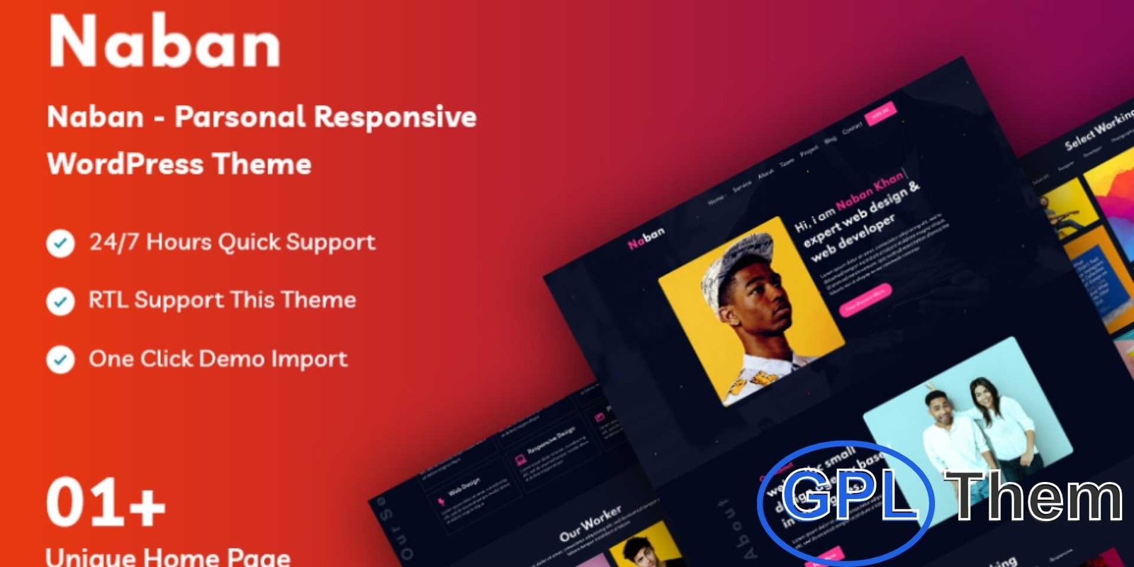 Naban – Personal Responsive WordPress Theme Naban – Personal & Portfolio WordPress Theme Naban is a powerful and fully responsive personal WordPress theme designed for professionals, creatives, and freelancers. Compatible with the latest WordPress versions, it offers extensive functionality while maintaining a clean and elegant design.