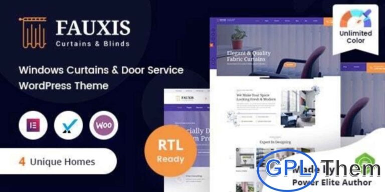 Fauxis – Windows Curtains WordPress Theme + RTL Fauxis is a modern and professional WordPress theme designed specifically for blinds, curtains, and window treatment businesses. With its clean design and user-friendly features, this theme helps you build a stunning website that showcases your products and services effectively.
