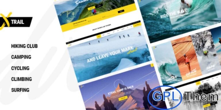 Xtrail – Extreme Sports & Adventure WordPress Theme Xtrail is a powerful WordPress theme built for extreme sports, outdoor adventures, and travel websites. Perfect for showcasing activities like surfing, kitesurfing, windsurfing, wakesurfing, and adventure tours, Xtrail helps you create a bold and dynamic online presence.