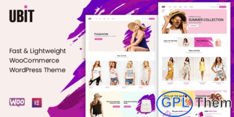 Ubit – Fashion Store WooCommerce WordPress Theme Ubit is a modern and stylish WooCommerce WordPress theme designed for fashion stores and online boutiques. With a sleek design and seamless eCommerce integration, it’s the perfect solution for launching a professional online fashion store.