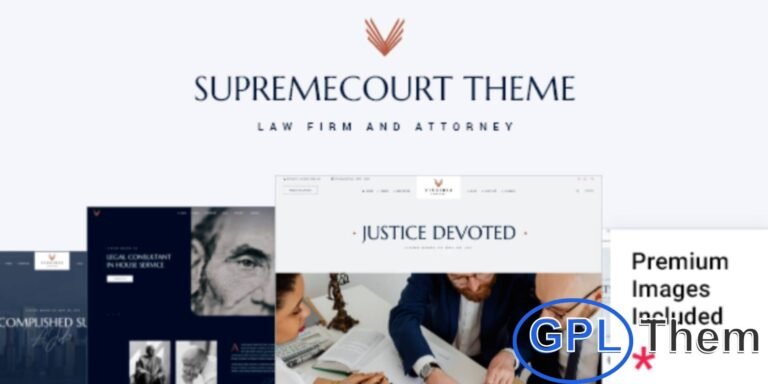 SupremeCourt – Law Firm & Attorney WordPress Theme SupremeCourt is a professional WordPress theme crafted for law firms, attorneys, legal advisors, solicitors, and court-related services. Its modern design and ready-to-use templates make it the perfect solution for building a trustworthy legal website.