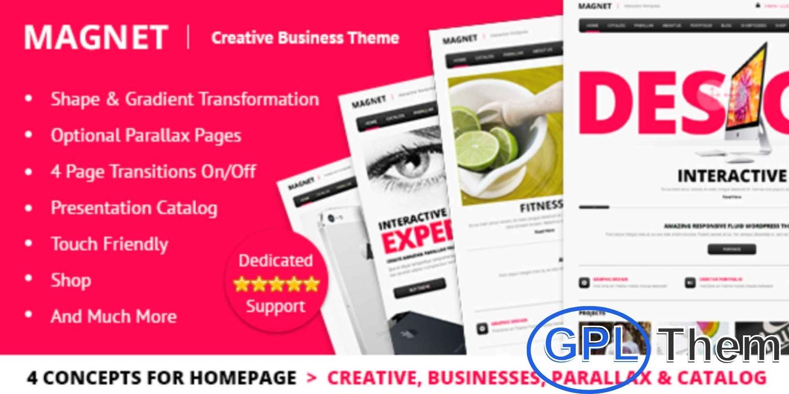 MAGNET – Creative Business WordPress Theme MAGNET – Creative Business WordPress Theme MAGNET is a modern and interactive WordPress theme designed for creative businesses, startups, and personal projects. With its sleek and stylish design, it provides a professional platform to showcase your services, portfolio, or brand identity.