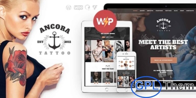 Ancora – Tattoo Salon & Ink Shop WordPress Theme Ancora is a bold and vibrant WordPress theme designed for tattoo salons, ink shops, tattoo artists, and modern tattoo agencies.
