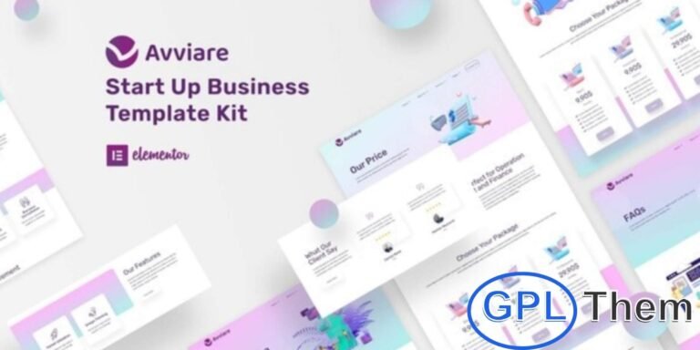 Avviare – Start Up Business Elementor Template Kit Avviare is a modern and professional Elementor Template Kit designed to create stunning websites for startups and business ventures. This kit comes with a variety of ready-to-use templates including Home, About Us, Services, Team, Pricing, FAQs, Portfolio, Blog, Contact, Gallery, and 404 pages.