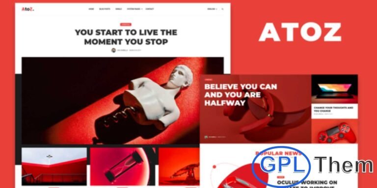 AtoZ – Blog & Magazine Elementor Template Kit AtoZ is a modern and versatile Elementor Template Kit designed for bloggers, online magazines, and content creators. With a clean, balanced, and fully responsive layout, it provides an engaging reading experience across all devices.