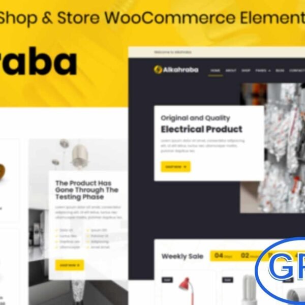 Alkahraba – Electrical Shop & Store WooCommerce Elementor Template Kit Alkahraba is a modern WooCommerce Elementor Template Kit designed for electrical shops and stores. Perfect for both personal and corporate use, this kit helps you build a professional and trustworthy online presence for selling electrical products, appliances, or accessories.