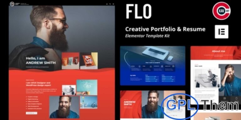 FLO – Creative Portfolio & Resume Elementor Template Kit FLO is a modern Creative Portfolio & Resume Elementor Template Kit built to showcase your work, skills, and services in a professional way. Designed for creatives, freelancers, designers, and agencies, it features clean and stylish layouts perfect for building an impressive online portfolio or personal resume website.