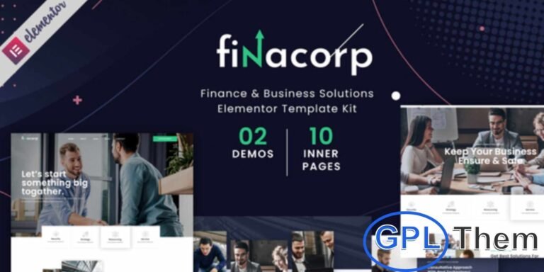 FinaCorp – Finance & Corporate Elementor Template Kit FinaCorp is a modern Elementor Template Kit designed for finance and corporate businesses. Perfect for financial firms, corporate agencies, accounting companies, and consulting services, this kit lets you quickly create a professional WordPress website using Elementor Page Builder.