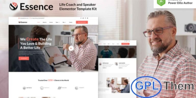 Essence – Life Coach & Speaker Elementor Template Kit Essence is a modern, clean Elementor Template Kit designed for life coaches, business mentors, speakers, and personal coaching services. Perfect for coaching websites, mentoring programs, speaker events, and counseling businesses, this template features a fully responsive, retina-ready layout.