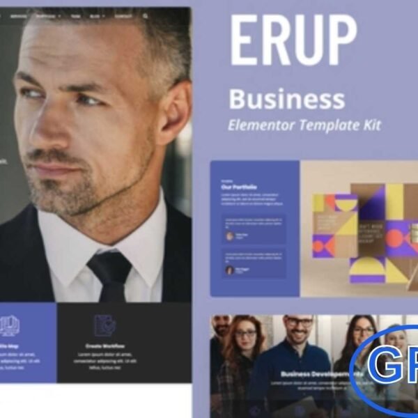 Erup – Business & Creative Agency Elementor Template Kit Erup is a modern and clean Elementor Template Kit designed for businesses, creative agencies, and professional portfolios. Perfect for showcasing your services, team, and projects, it includes ready-made pages like Home, About Us, Portfolio, Services, Team, and Contact.