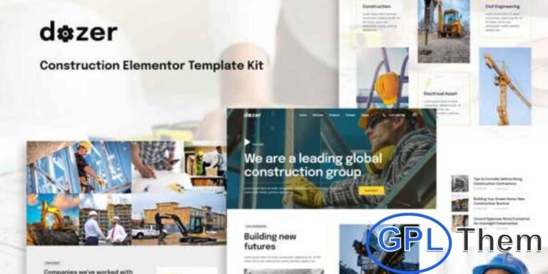 Dozer – Construction Elementor Template Kit Dozer is a modern and professional Elementor Template Kit crafted for construction companies, real estate businesses, home design, and architectural websites. With clean layouts and a simple design, this kit allows you to build a responsive and stylish site effortlessly.
