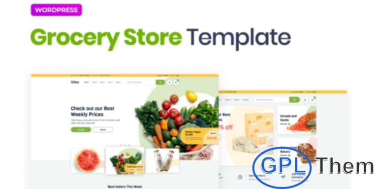 Disho – Grocery Store Elementor Template Kit Disho is a vibrant and modern Elementor Template Kit designed for grocery stores, online food markets, and organic product shops. Perfect for supermarkets, dairy farms, cheese shops, wineries, eco-friendly stores, and sports nutrition businesses, this kit offers everything you need to create a professional website.