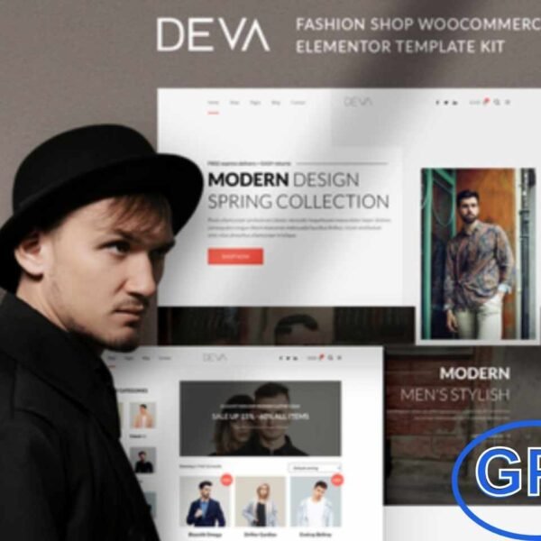 DEVA – Fashion Store WooCommerce Elementor Template Kit DEVA is a modern and fully responsive Elementor Template Kit built for fashion stores, clothing shops, online boutiques, and eCommerce businesses. Featuring a stylish and unique design, it allows you to showcase products beautifully with a retina-ready display for high-quality visuals.