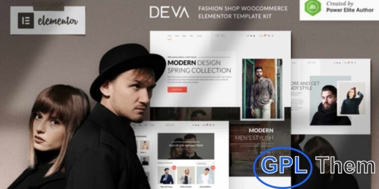 DEVA – Fashion Store WooCommerce Elementor Template Kit DEVA is a modern and fully responsive Elementor Template Kit built for fashion stores, clothing shops, online boutiques, and eCommerce businesses. Featuring a stylish and unique design, it allows you to showcase products beautifully with a retina-ready display for high-quality visuals.