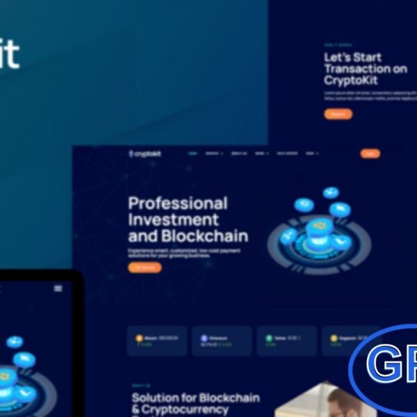 Cryptokit – Blockchain Cryptocurrency Elementor Template Kit Cryptokit is a modern Elementor Pro Template Kit crafted for blockchain, cryptocurrency, Bitcoin, and digital finance websites. Featuring a sleek dark UI design, it gives your site a professional and futuristic look tailored for fintech businesses.