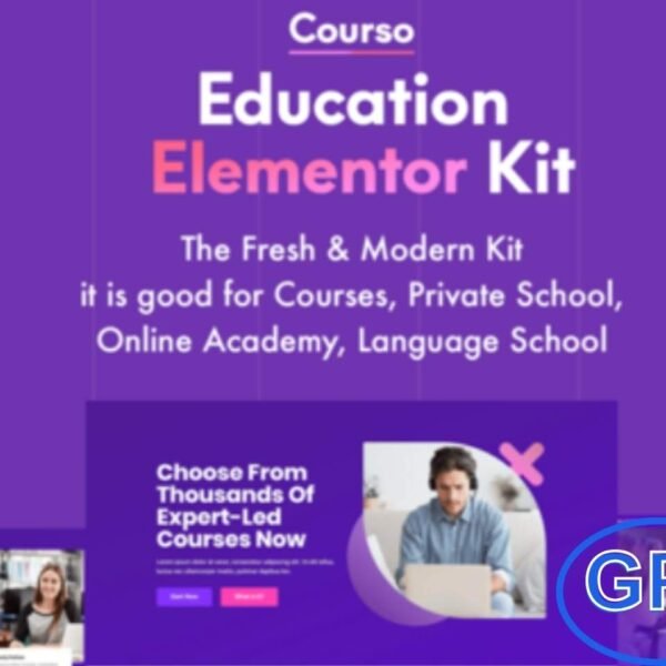 Courso – Online University & Courses Elementor Template Kit Courso is a fresh and modern Elementor Template Kit designed for educational institutions, online courses, and e-learning platforms. Ideal for universities, colleges, academies, and schools at all levels, it supports preschool, primary, secondary, high school, and higher education programs.