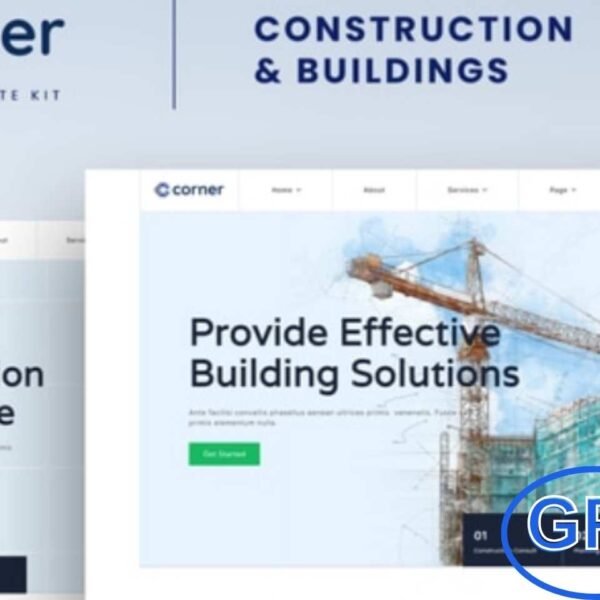 Corner – Construction & Building Elementor Template Kit Corner is a modern Elementor Template Kit designed for construction companies, building contractors, and architecture firms. With its clean and professional layouts, it allows you to create a modern and elegant website for your construction business quickly and efficiently.
