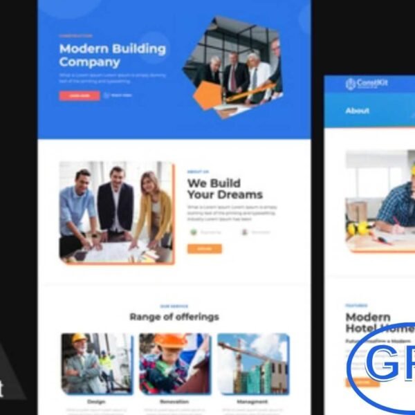 Constkit – Construction and Industrial Elementor Template Kit Constkit is a modern Elementor Template Kit designed for construction companies, industrial businesses, and building service providers. With clean and professional layouts, it allows you to create a powerful online presence for showcasing projects, services, and company profiles.