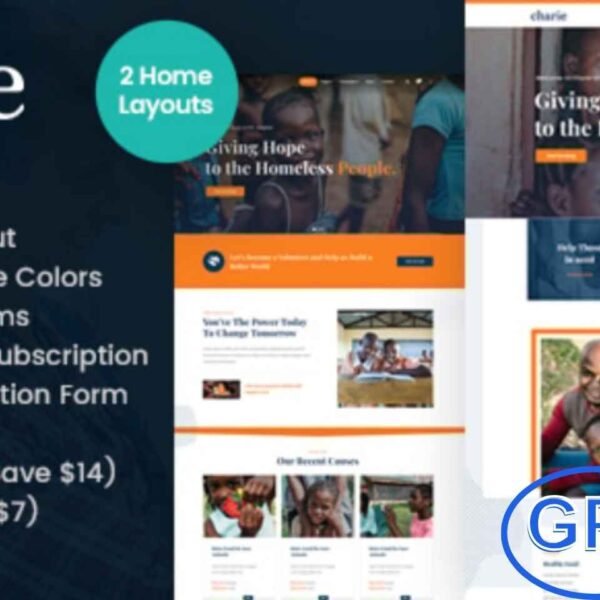 Charie – Charity & Nonprofit Elementor Template Kit Charie is a modern Elementor Template Kit designed for charities, nonprofits, crowdfunding campaigns, fundraising projects, NGOs, and donation-based organizations.