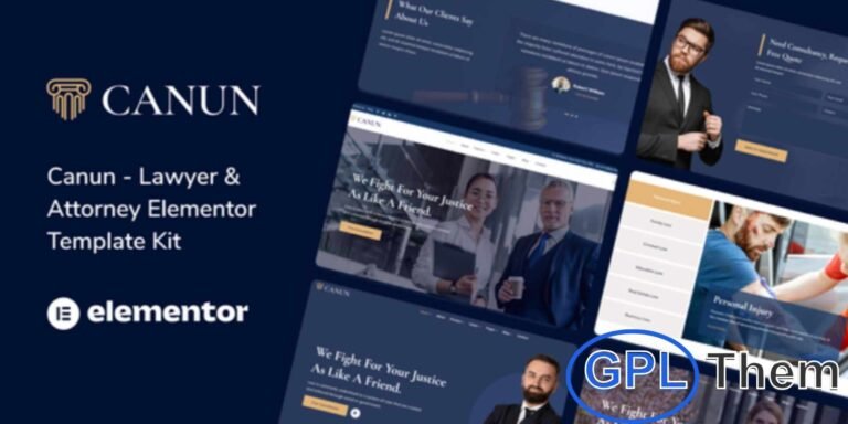 Canun – Lawyer, Attorney & Law Firm Elementor Template Kit Canun is a modern Elementor Template Kit designed specifically for lawyers, attorneys, and law firm websites. With a professional and clean layout, it helps create a trustworthy online presence to showcase legal services, case studies, and team expertise.