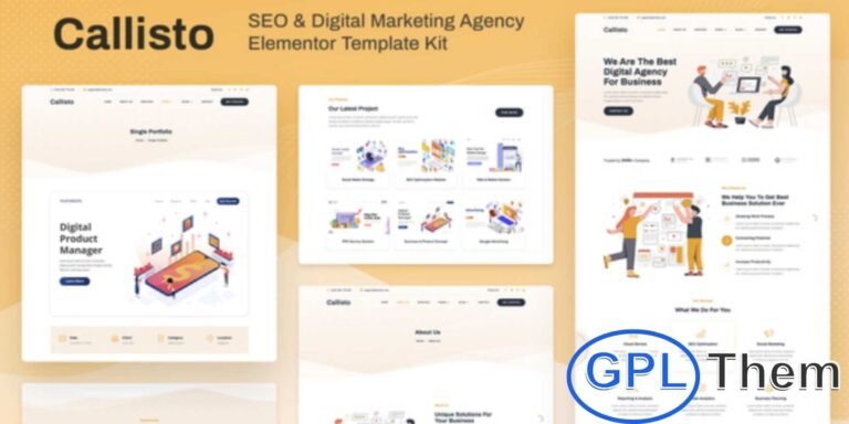 Callisto – SEO & Digital Marketing Agency Elementor Template Kit Callisto is a modern and professional Elementor Template Kit designed for SEO agencies, digital marketing firms, online marketing experts, SMM specialists, and advertising studios.
