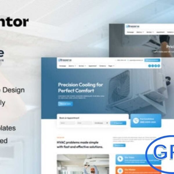 Breezerve – Air Conditioner & HVAC Repair Elementor Pro Template Kit Breezerve is a professional Elementor Pro Template Kit designed for Air Conditioner, HVAC Repair, and related service websites. Perfect for businesses offering AC installation, maintenance, heating, cooling, plumbing, electrical, or solar system services, this kit provides a versatile solution to build a modern online presence.