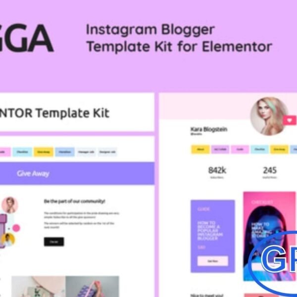BLOGGA – Instagram Blogger Elementor Template Kit BLOGGA is a stylish Elementor Template Kit designed for Instagram bloggers, influencers, content creators, and social media managers. With bright and modern color schemes, it helps capture attention and showcase your brand in a visually engaging way.