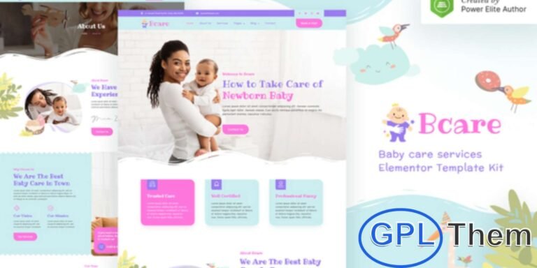 Bcare – Baby Care Services Elementor Template Kit Bcare is a modern and professional Elementor Template Kit designed for baby care services, childcare centers, and parenting-related businesses. With a clean and user-friendly layout, it helps you create a compelling online presence to showcase services, programs, and facilities.