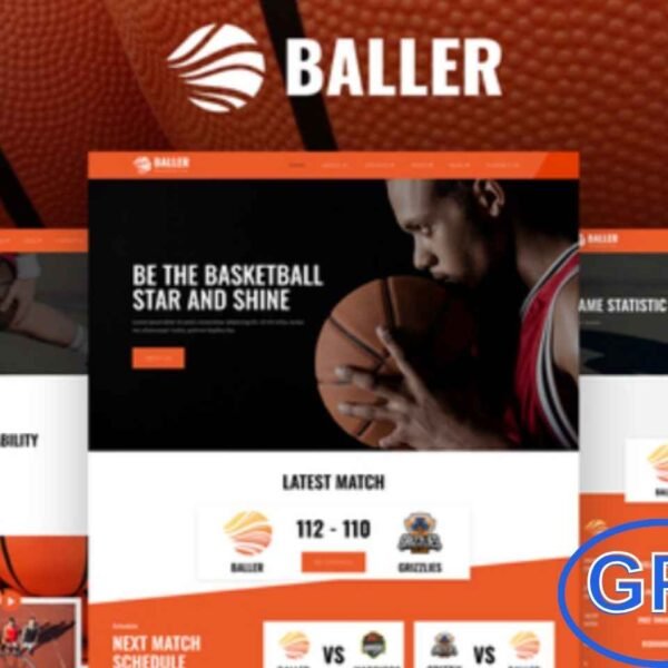 Baller – Basketball Team & Sports Club Elementor Template Kit Baller is a modern and dynamic Elementor Template Kit designed for basketball teams, sports clubs, leagues, and athletic organizations. With a sleek and sporty design, it allows you to showcase team rosters, schedules, match results, and club achievements professionally.