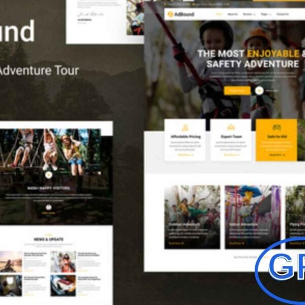 AdBound – Adventure Tour & Outdoor Activity Elementor Template Kit AdBound is a stylish and modern Elementor Template Kit crafted for adventure tour agencies, outdoor activity organizers, team-building companies, and travel businesses.