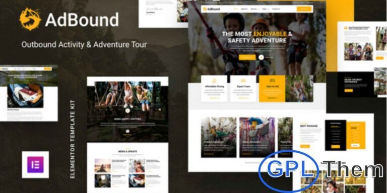 AdBound – Adventure Tour & Outdoor Activity Elementor Template Kit AdBound is a stylish and modern Elementor Template Kit crafted for adventure tour agencies, outdoor activity organizers, team-building companies, and travel businesses.