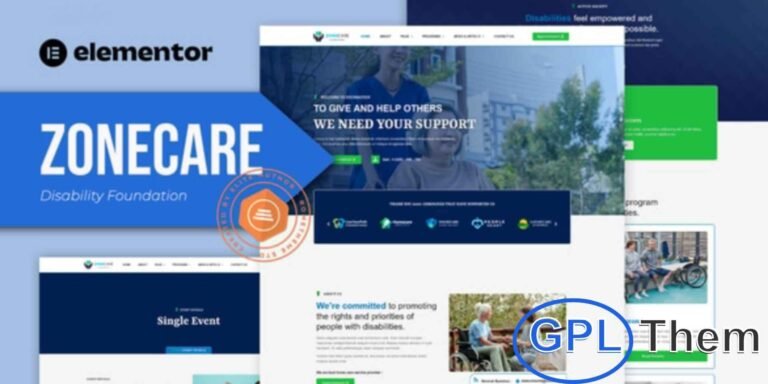 Zonecare – Disability Foundation Elementor Template Kit Zonecare is a professional Elementor Template Kit designed for disability foundations, charities, nonprofit organizations, medical aid, and donation services.