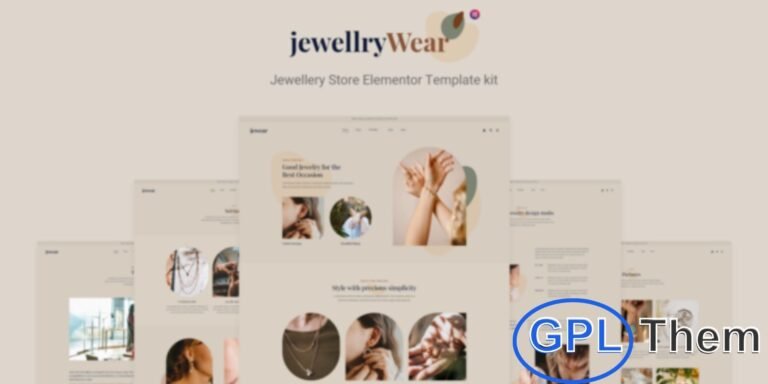 JewellryWear – eCommerce Elementor Template Kit JewellryWear is a stylish and modern eCommerce Elementor Template Kit designed for online jewelry stores. With its elegant and creative layouts, this kit is perfect for showcasing and selling handcrafted goods such as jewelry, watches, fashion accessories, clothing, art, toys, and more.