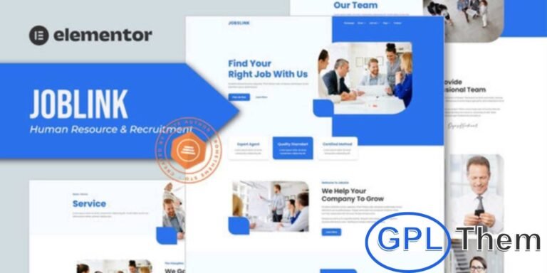 Jobslink – Human Resource & Recruitment Agency Elementor Template Kit Jobslink is a modern Elementor Template Kit designed for Human Resource and Recruitment Agency websites. It is perfect for HR firms, staffing agencies, job portals, and employment services looking to showcase their services professionally.