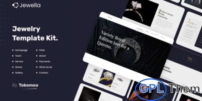 Jewella – Jewelry Store Elementor Template Kit Jewella is a stylish and elegant Elementor Template Kit designed for creating modern jewelry eCommerce websites. Perfect for selling diamond jewelry, gemstone collections, necklaces, earrings, fashion accessories, and more, this kit helps you build a professional online store with ease.