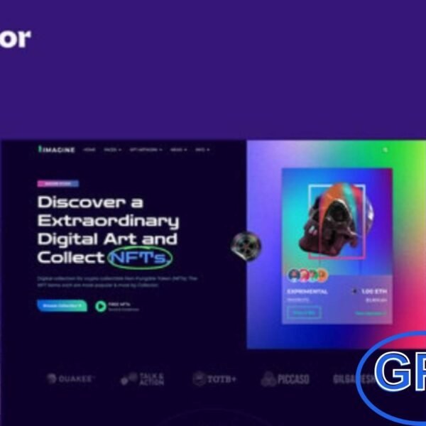 IMAGINE – Creative NFT Portfolio Elementor Pro Full Site Template Kit IMAGINE is a modern Elementor Pro Full Site Template Kit designed for NFT, crypto, and digital art portfolios. Perfect for showcasing galleries, assets, and artist collections, this kit delivers a sleek and professional layout.
