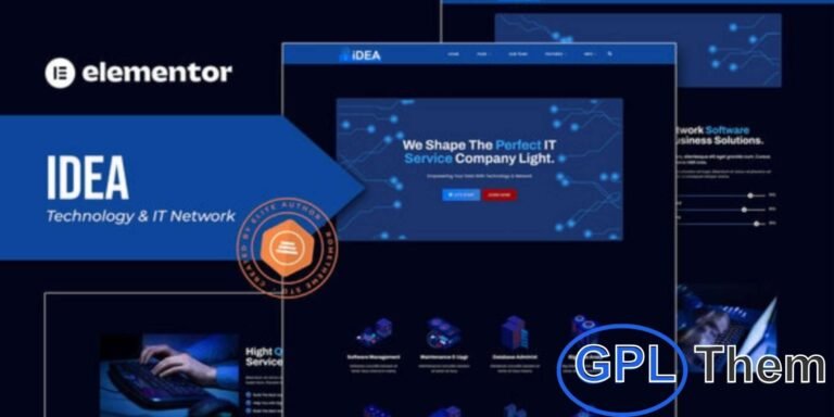 iDea – Technology & IT Network Service Elementor Template Kit iDea is a modern Elementor Template Kit crafted for technology companies, IT services, software firms, apps, and network solution providers. Perfect for showcasing services, projects, and expertise, it offers a professional and clean design that is fully responsive.