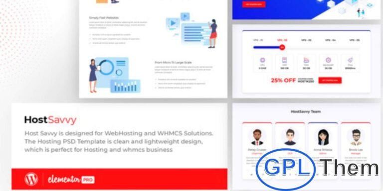 HostSavvy – Web Hosting Elementor Template Kit HostSavvy is a modern and fully responsive Elementor Template Kit designed for web hosting businesses and WHMCS solutions.
