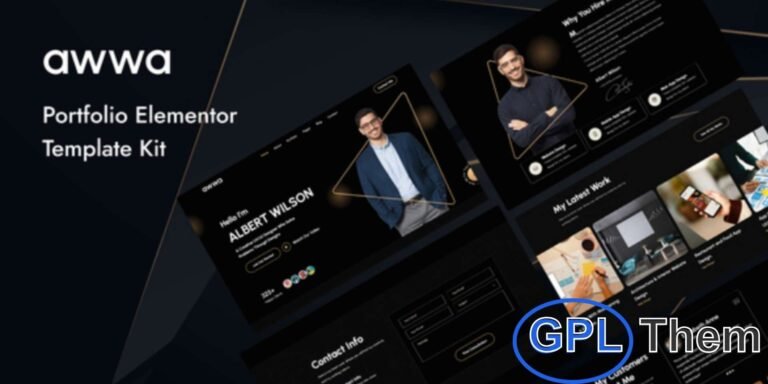 Awwa – Dark Portfolio Elementor Template Kit Awwa is a stylish and modern Elementor Template Kit designed for creative professionals who want to build a stunning dark portfolio website.