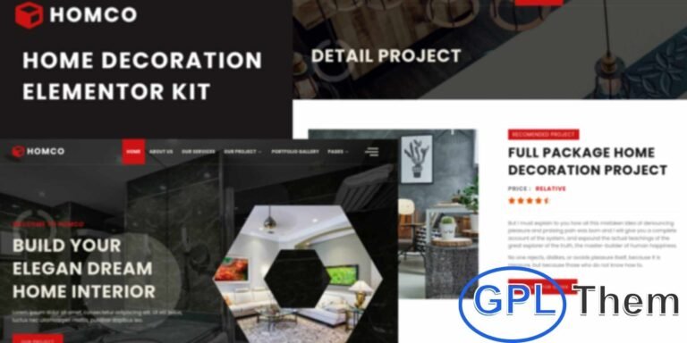 Homco – Home Interior Design Services Elementor Template Kit Homco is a modern and versatile Elementor Template Kit designed for home interior design businesses, interior designers, home décor studios, and design enthusiasts. This kit includes a collection of pre-built layouts ready to import, making it easy to create a professional, visually stunning website without any coding.