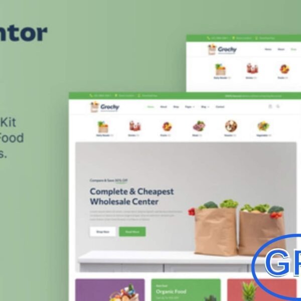 Grochy – Organic Food & Grocery Store Elementor Template Kit Grochy is a clean and modern Elementor Template Kit designed for building professional WordPress websites for grocery stores, organic food shops, online supermarkets, and food delivery services. It comes with a fully responsive and retina-ready layout, ensuring your site looks flawless on all devices.