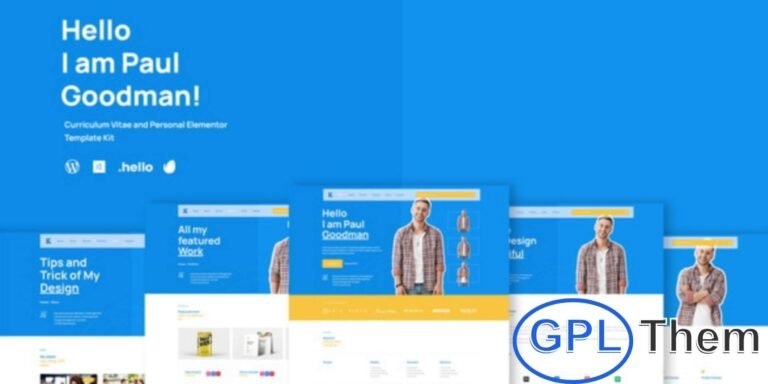 Goodman – Creative Portfolio Elementor Template Kit Goodman is a modern and stylish Elementor Template Kit designed for personal portfolios, CVs, and professional resumes. Perfect for freelancers, designers, creatives, and professionals, this kit helps showcase your work, skills, and achievements effectively.